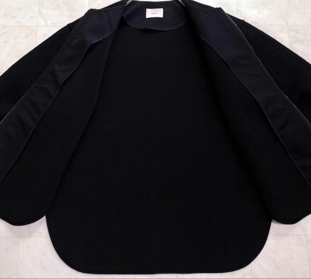 LE PHIL ルフィル ウールジャージーボンディングジャケットノーカラーコート