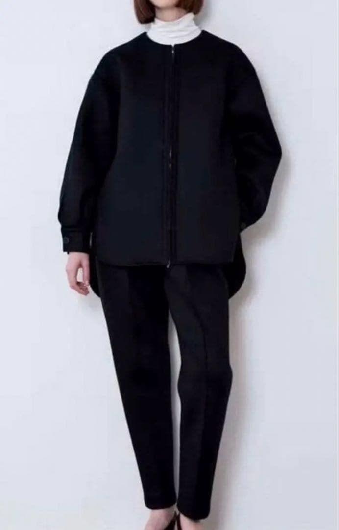 LE PHIL ルフィル ウールジャージーボンディングジャケットノーカラーコート