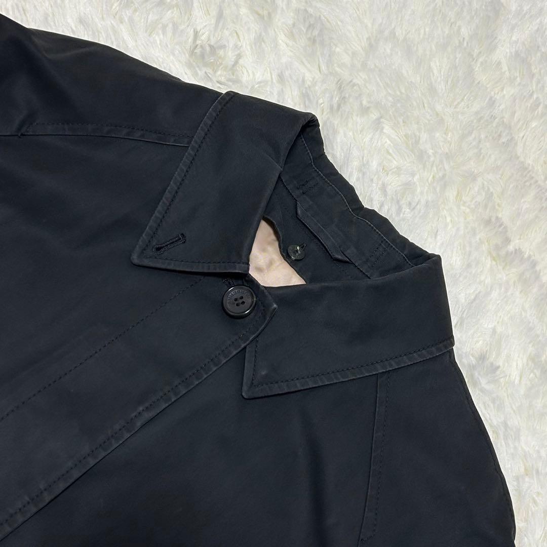 【美品/LL】バーバリー ロンドン ステンカラーコート ライナー付き 黒 ノバ