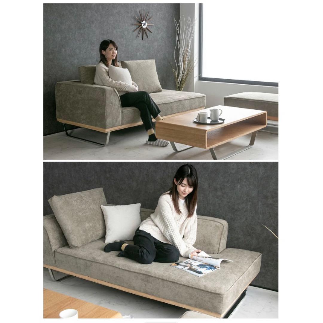 【最終値下げ】ファブリックコーデュロイカウチソファー　3人掛け