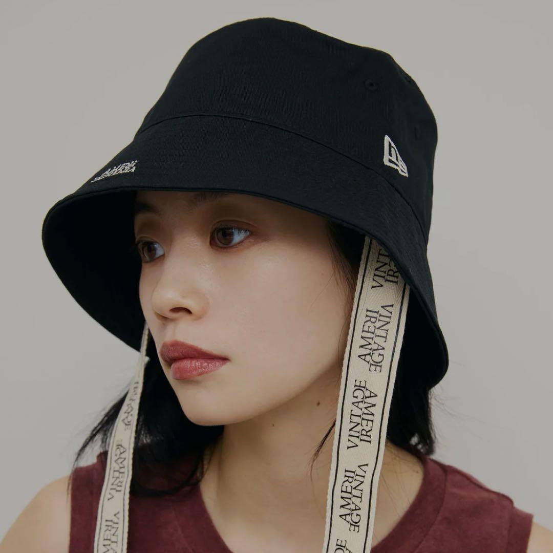 NEW ERA×Ameri LOGO TAPE BUCKET HAT/BLACK