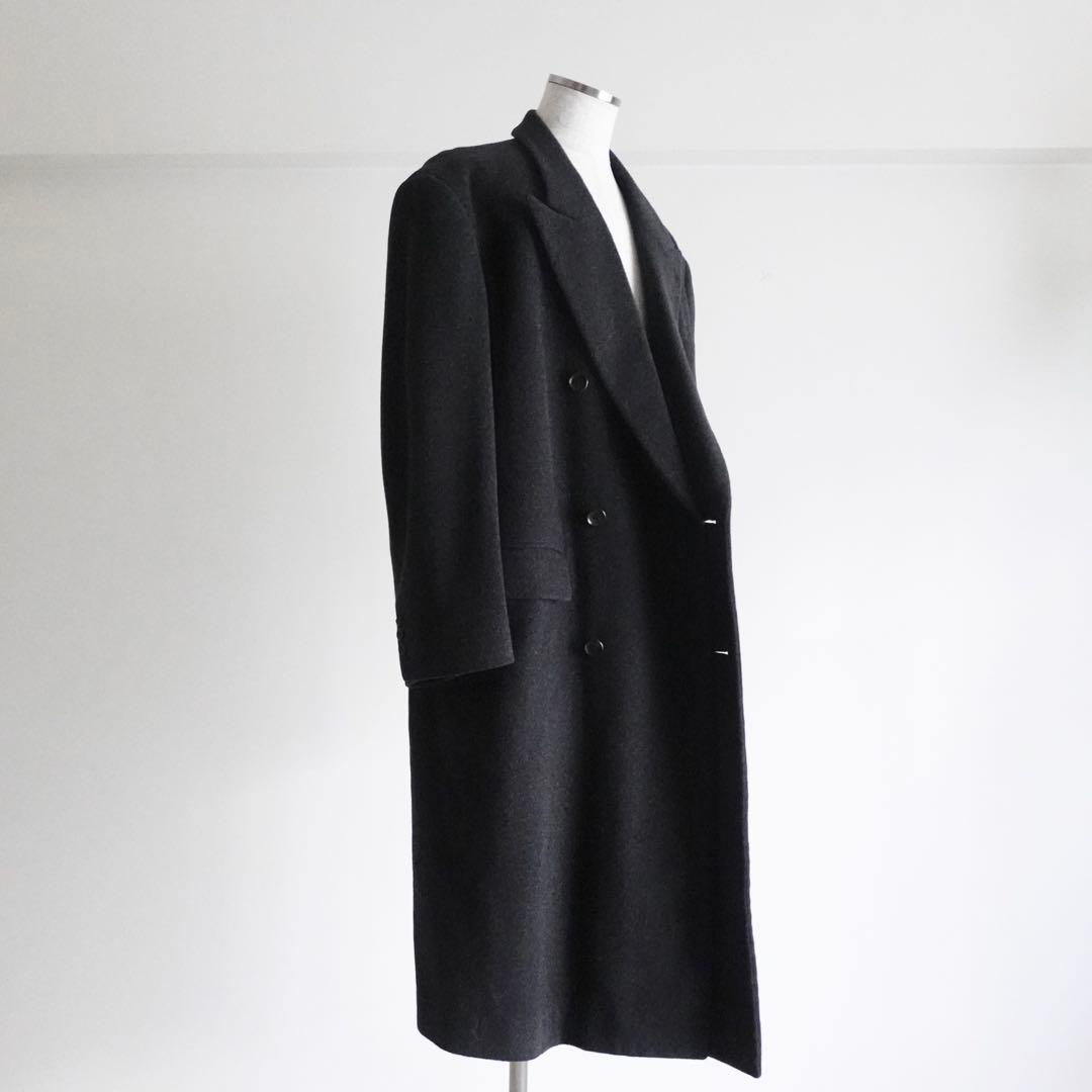 1980s ANTONIO FUSCO カシミアウールフランネルダブルコート