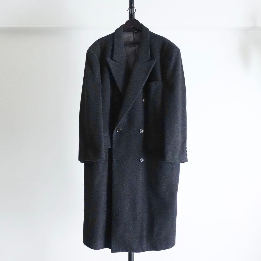 1980s ANTONIO FUSCO カシミアウールフランネルダブルコート