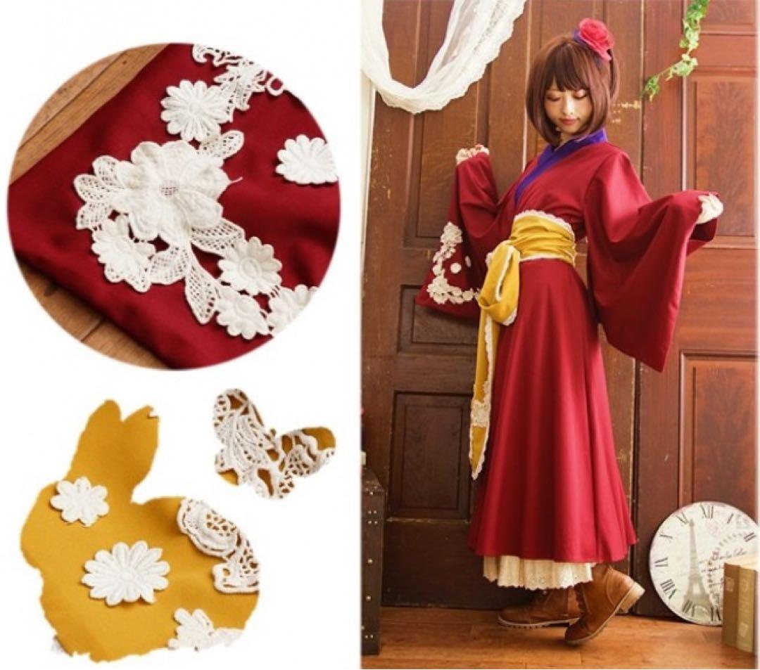 着物風レース帯ワンピース