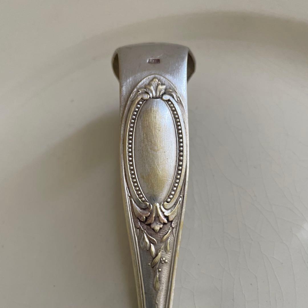 [フランス アンティーク]獣手シルバーシュガートング刻印ありe