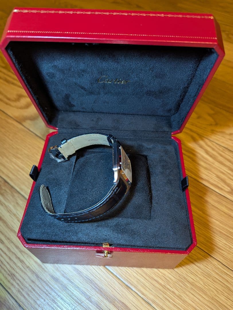 Cartier スクエア型時計サントスデュモンＬМ シルバー/ブラック