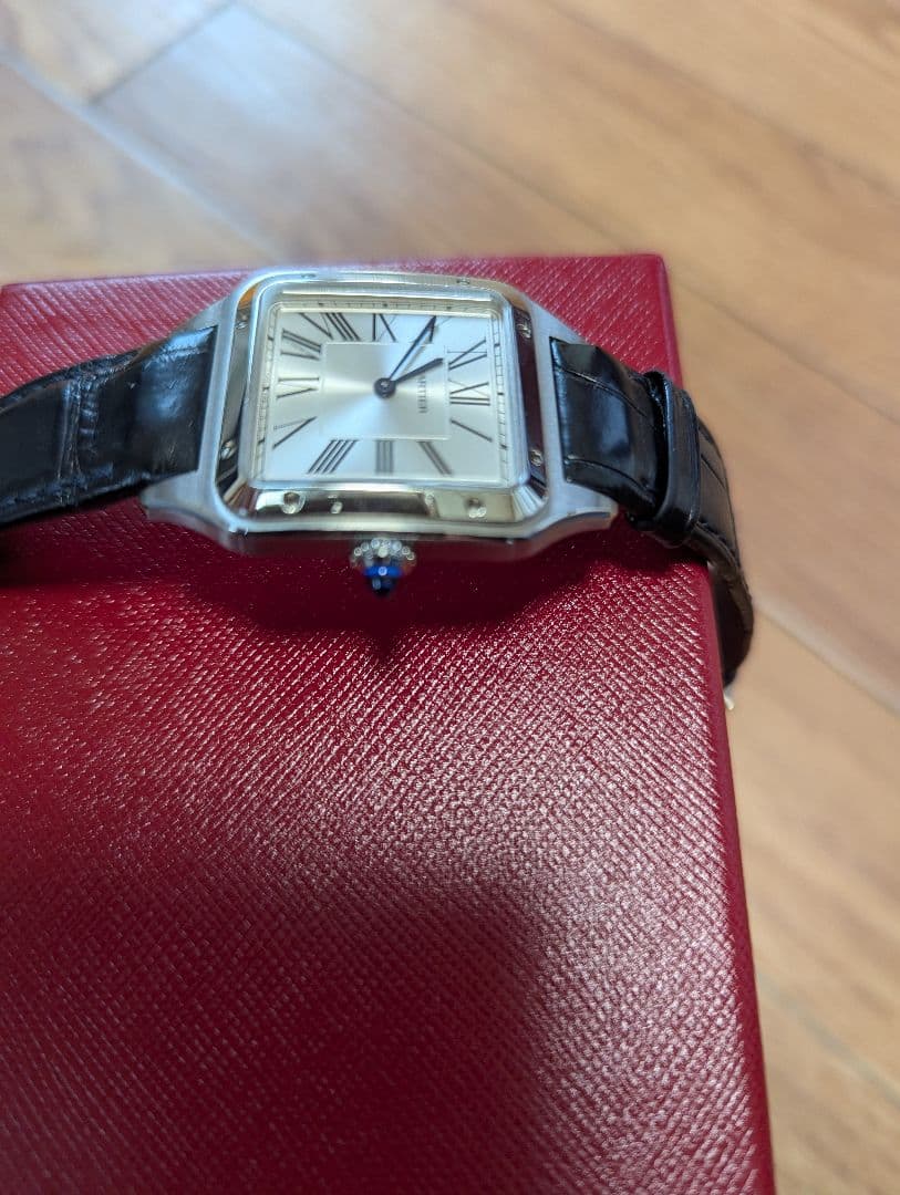 Cartier スクエア型時計サントスデュモンＬМ シルバー/ブラック