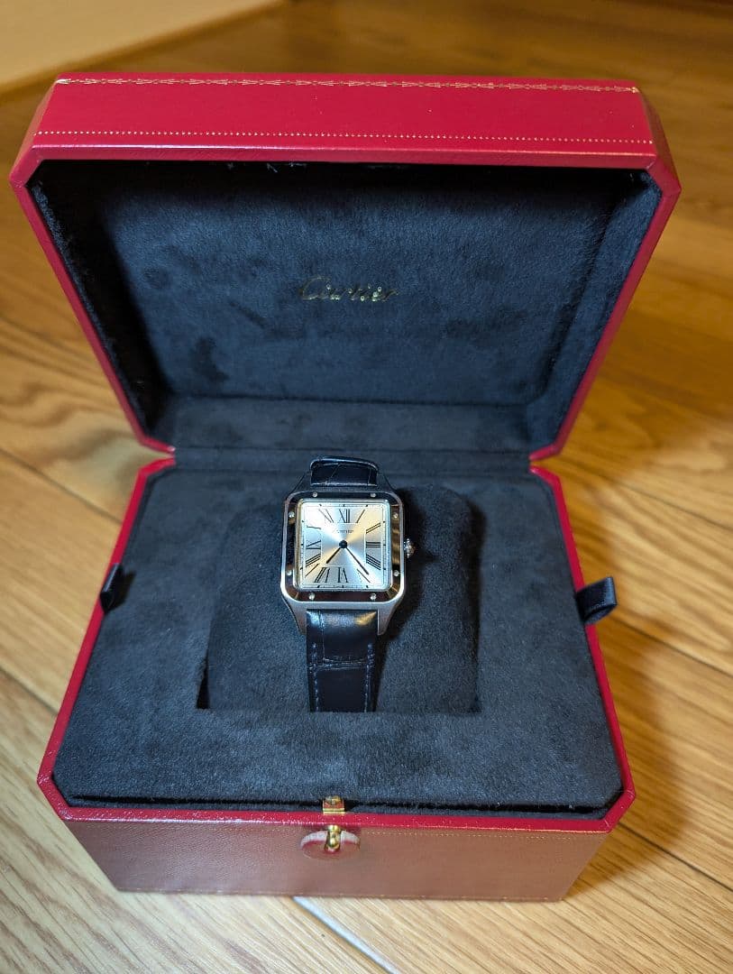 Cartier スクエア型時計サントスデュモンＬМ シルバー/ブラック