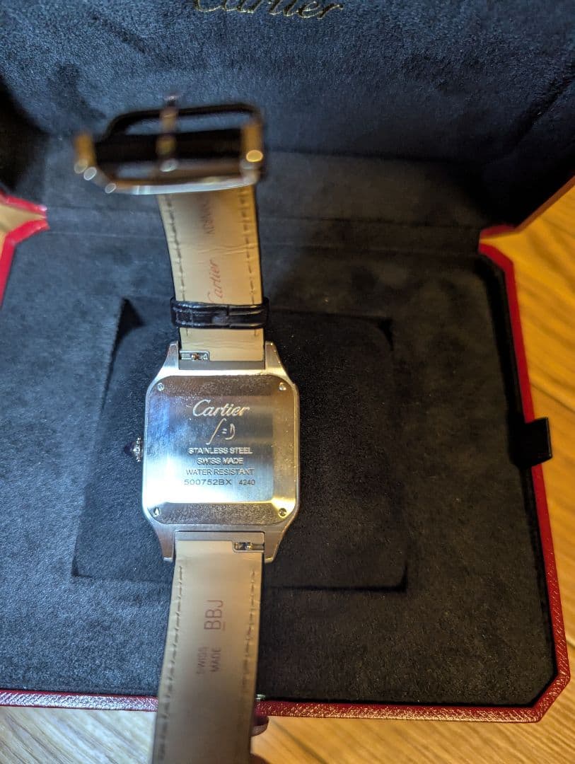 Cartier スクエア型時計サントスデュモンＬМ シルバー/ブラック