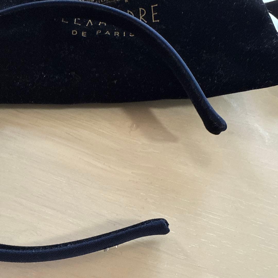 美品　アレクサンドルドゥパリ カチューシャ 10mm ネイビー　ヘアアクセ