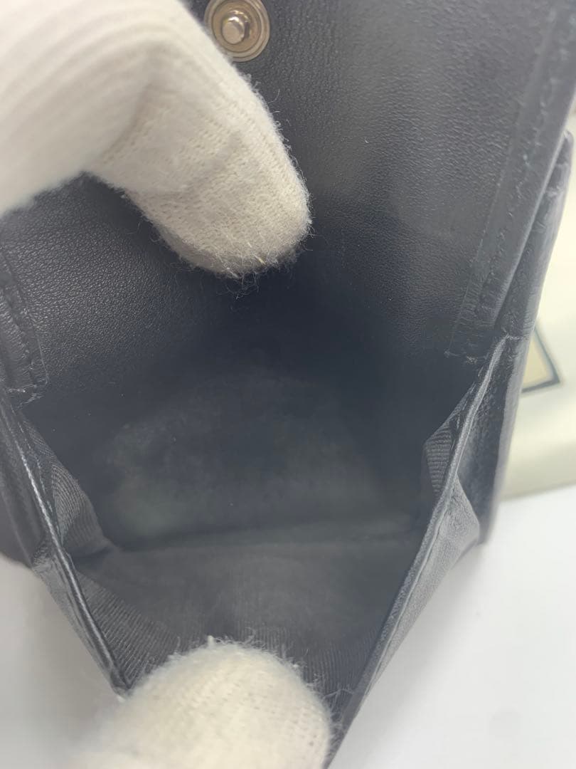 人気　グッチ　折り財布　GGシマ　レザー　ブラック　フラップ　GG柄 P55