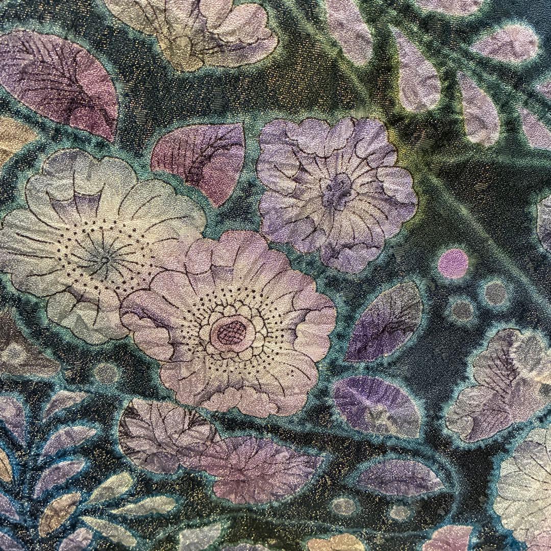 D43 訪問着 辻ヶ花 絞り 金通し 正絹 着物 袷 しつけ糸未使用極美品