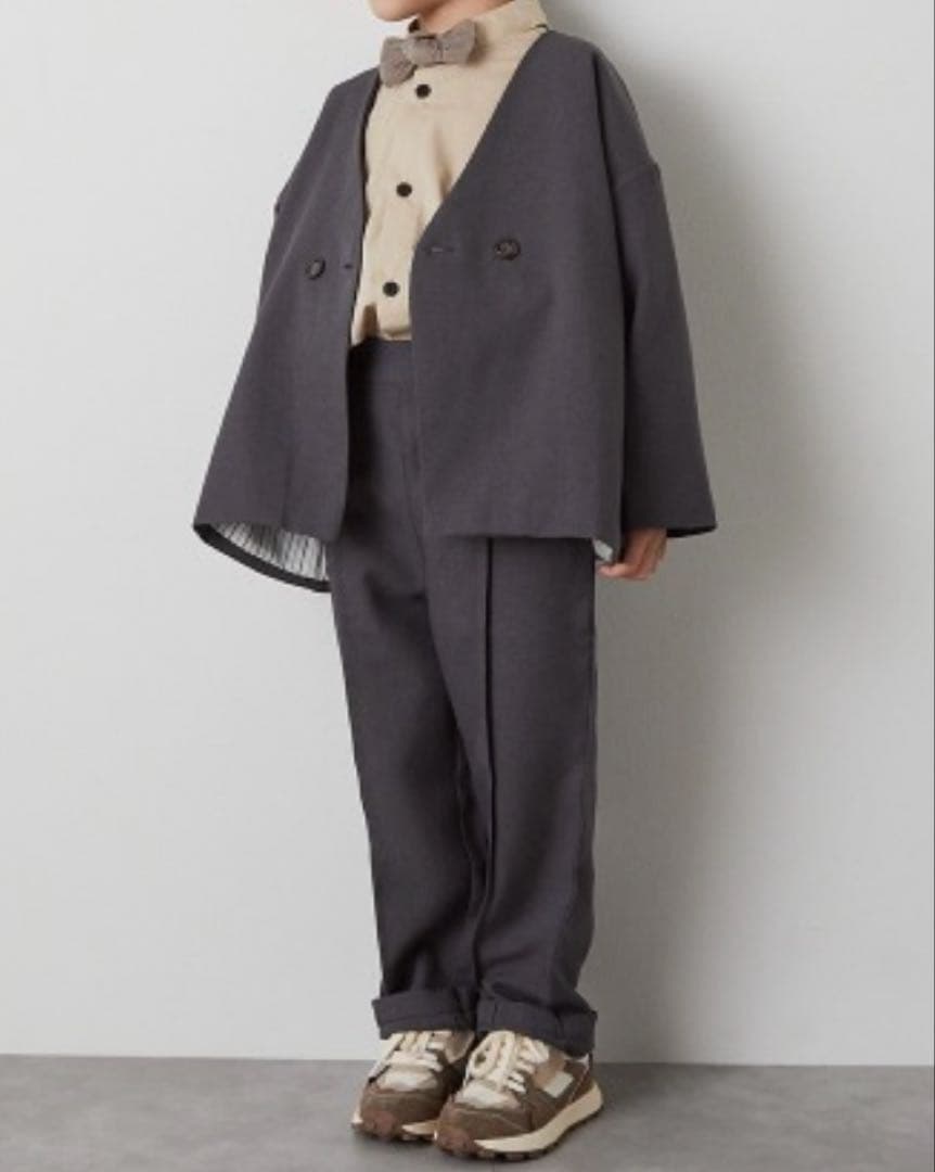 さー 様リジェール ノーカラージャケット スーツ セットアップ セット140