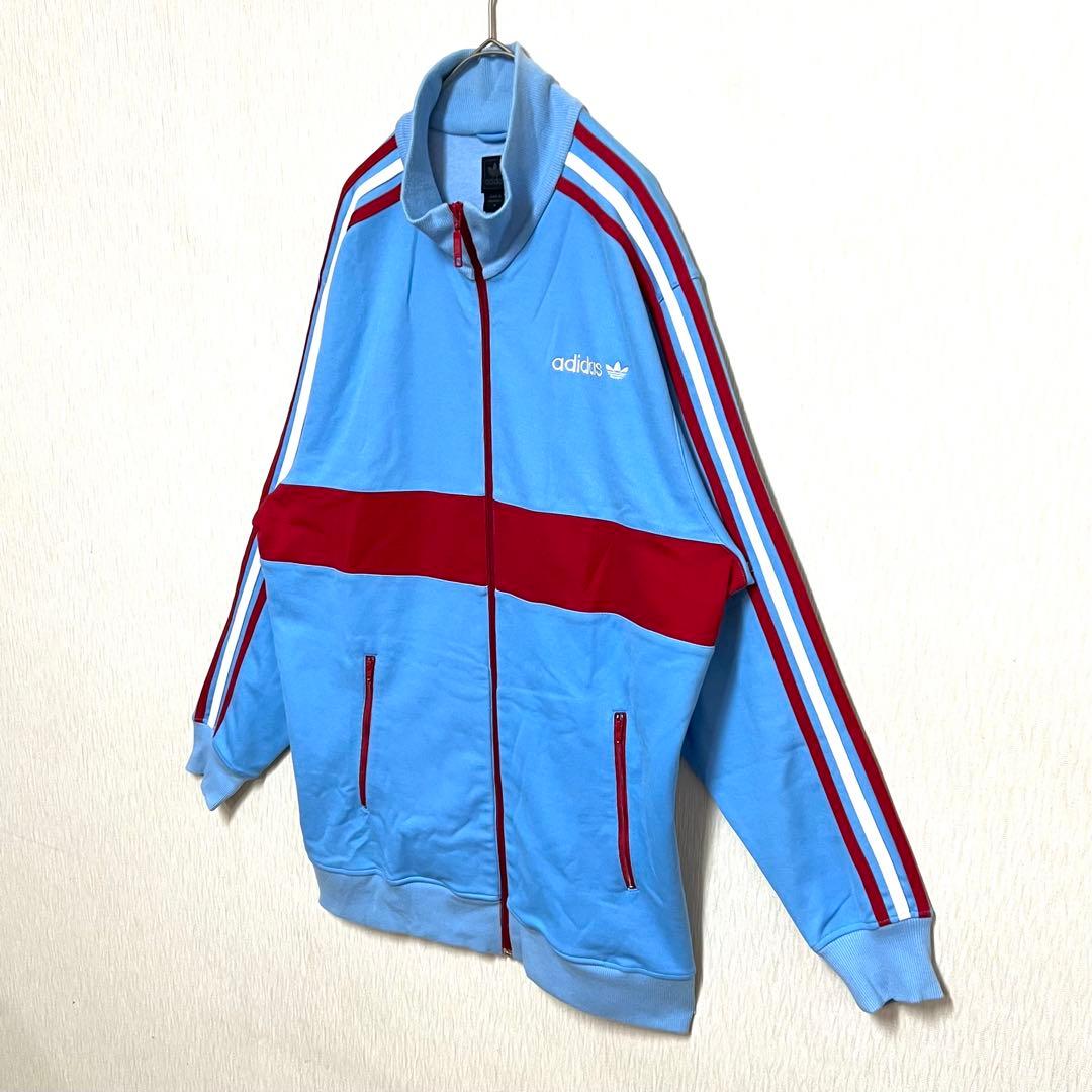 【松村北斗着用‼️】超レア adidas ロングトラックジャケット O 水色 古着