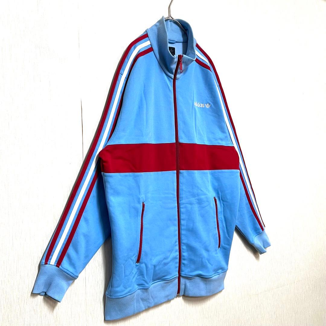 【松村北斗着用‼️】超レア adidas ロングトラックジャケット O 水色 古着