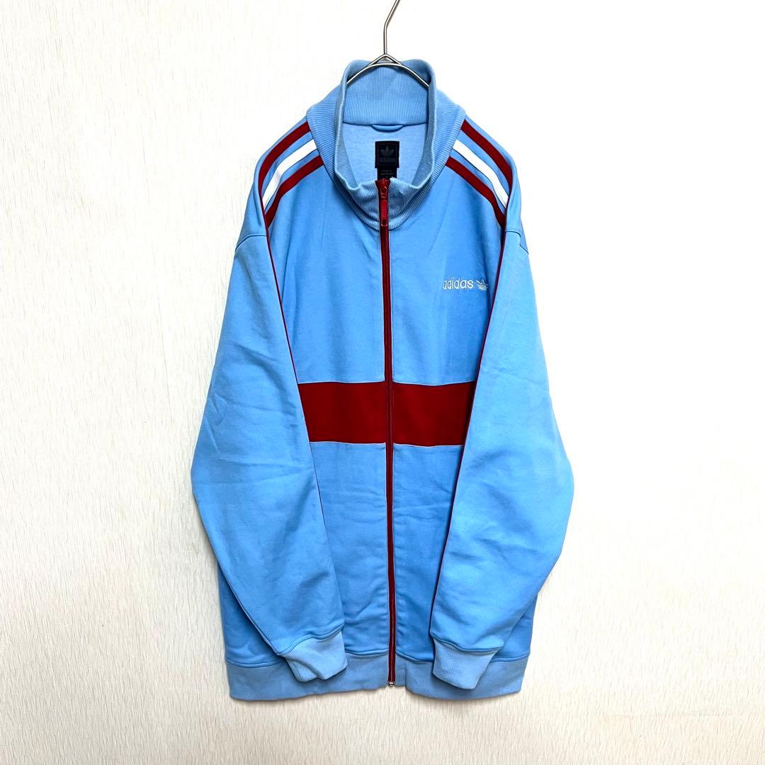 【松村北斗着用‼️】超レア adidas ロングトラックジャケット O 水色 古着