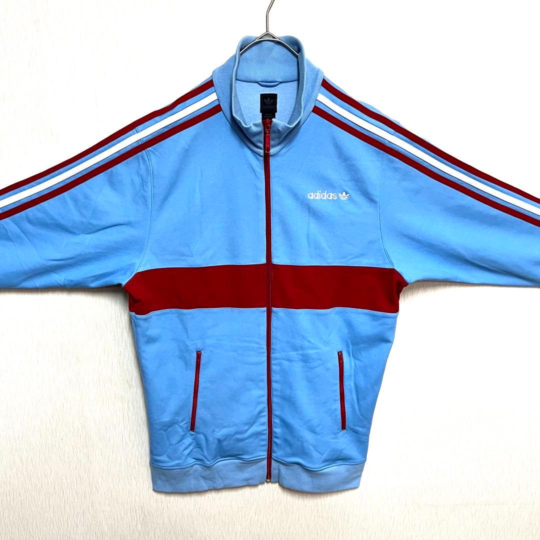 【松村北斗着用‼️】超レア adidas ロングトラックジャケット O 水色 古着