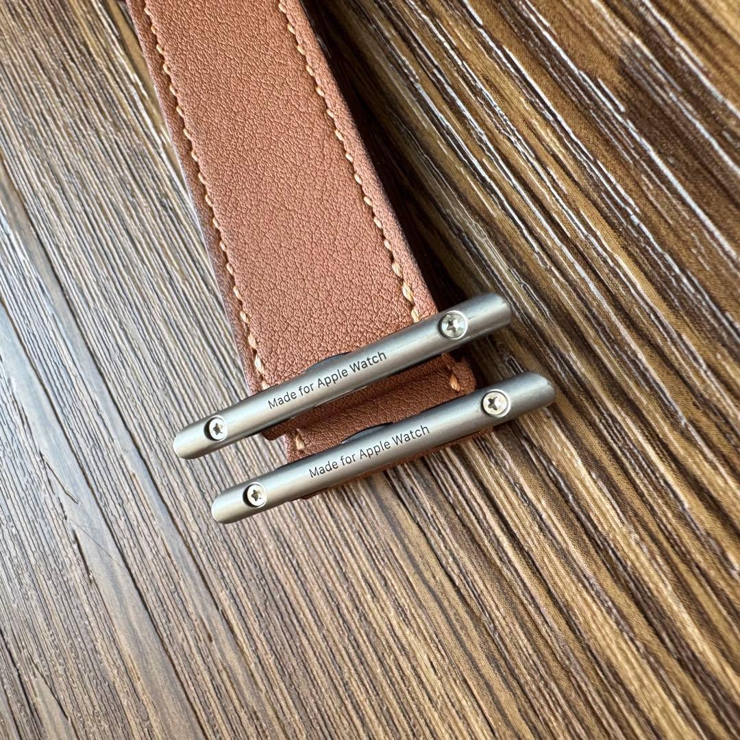 2784 人気品　Apple Watch エルメス　ゴールド　レザーバンド