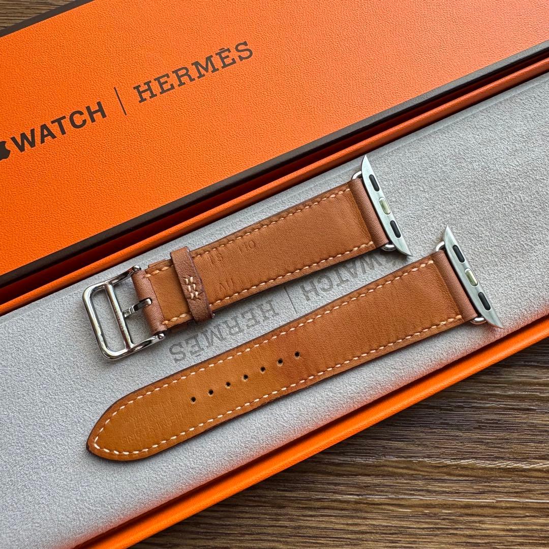 2784 人気品　Apple Watch エルメス　ゴールド　レザーバンド
