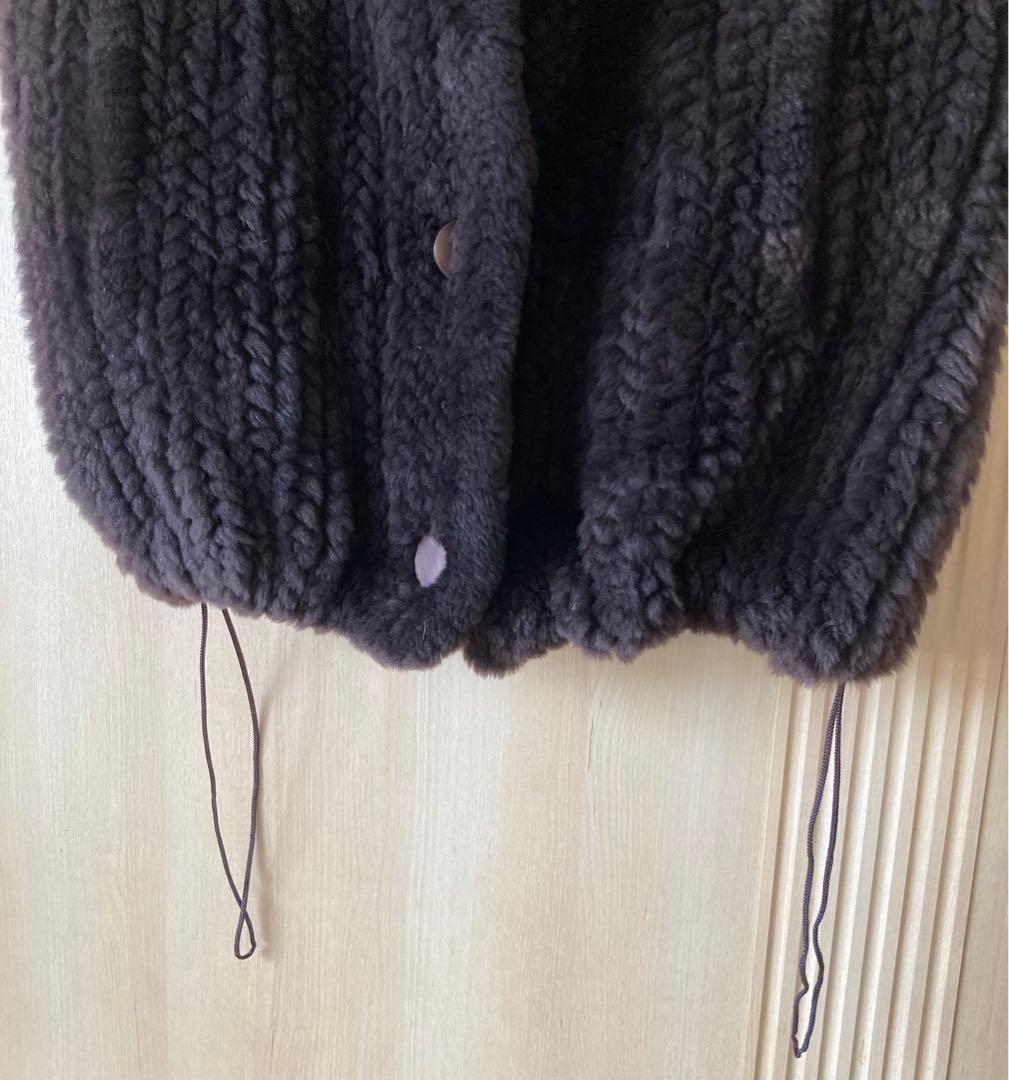 美品 ムーンバット ヌートリア　毛皮 ベスト　ジレ　ダークブラウン