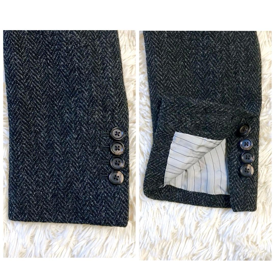 【2ピース・ハリスツイード】スーツセレクト　テーラード　ベスト　S　ヘリンボーン