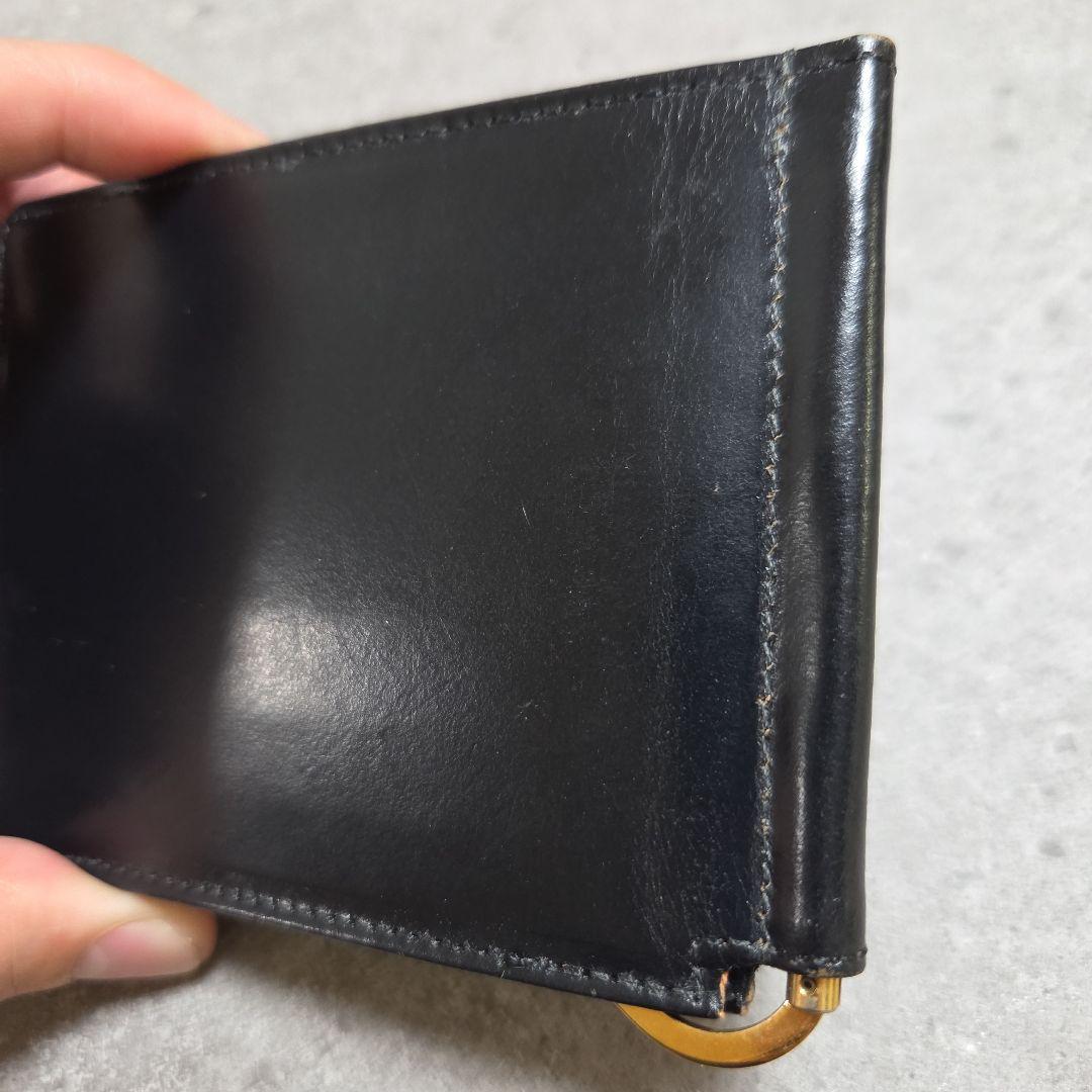 GLEN　グレンロイヤル ブライドルレザー マネークリップ 黒　赤