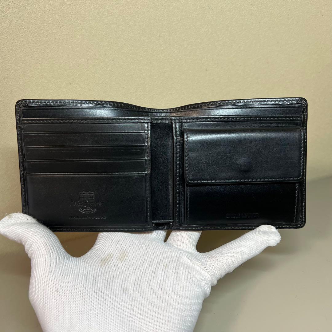 【数回使用程度】ホワイトハウスコックス 二つ折り財布 S7532 ブラック 箱付