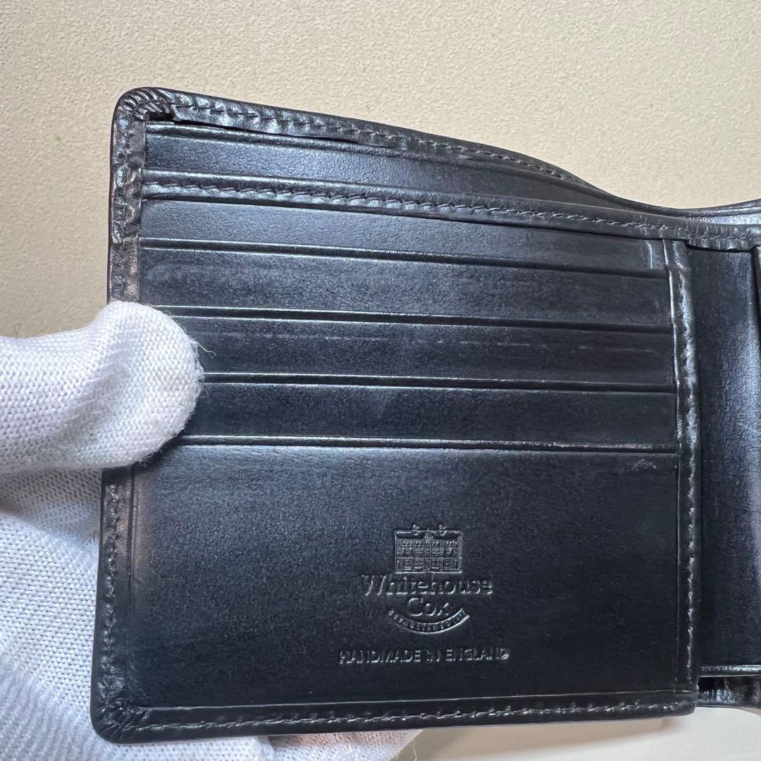 【数回使用程度】ホワイトハウスコックス 二つ折り財布 S7532 ブラック 箱付