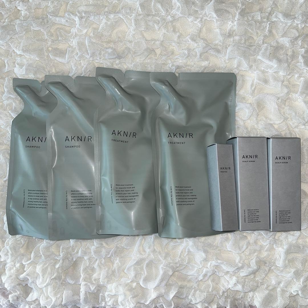 【新品】AKNIRシャンプー/トリートメント/ヘアスカルプセラム※ドロッパー付き