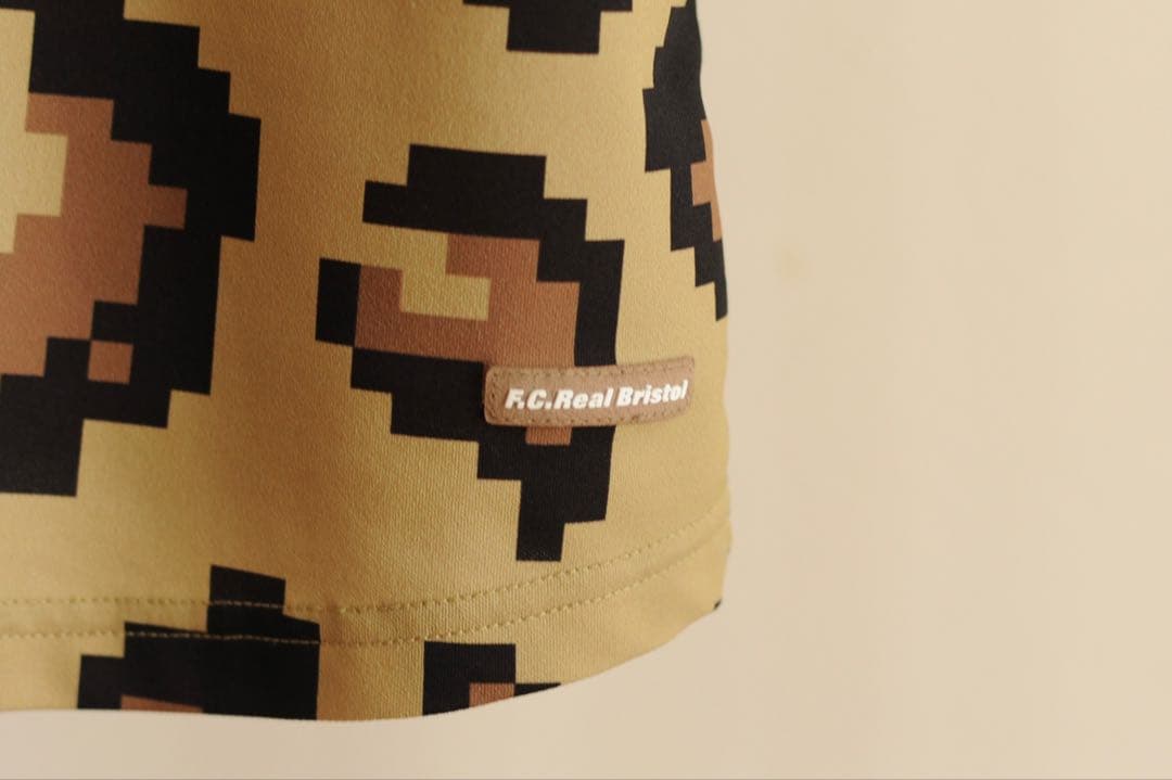 トップス 23SS FCRB WHOLE PATTERN POLO LEOPARD L