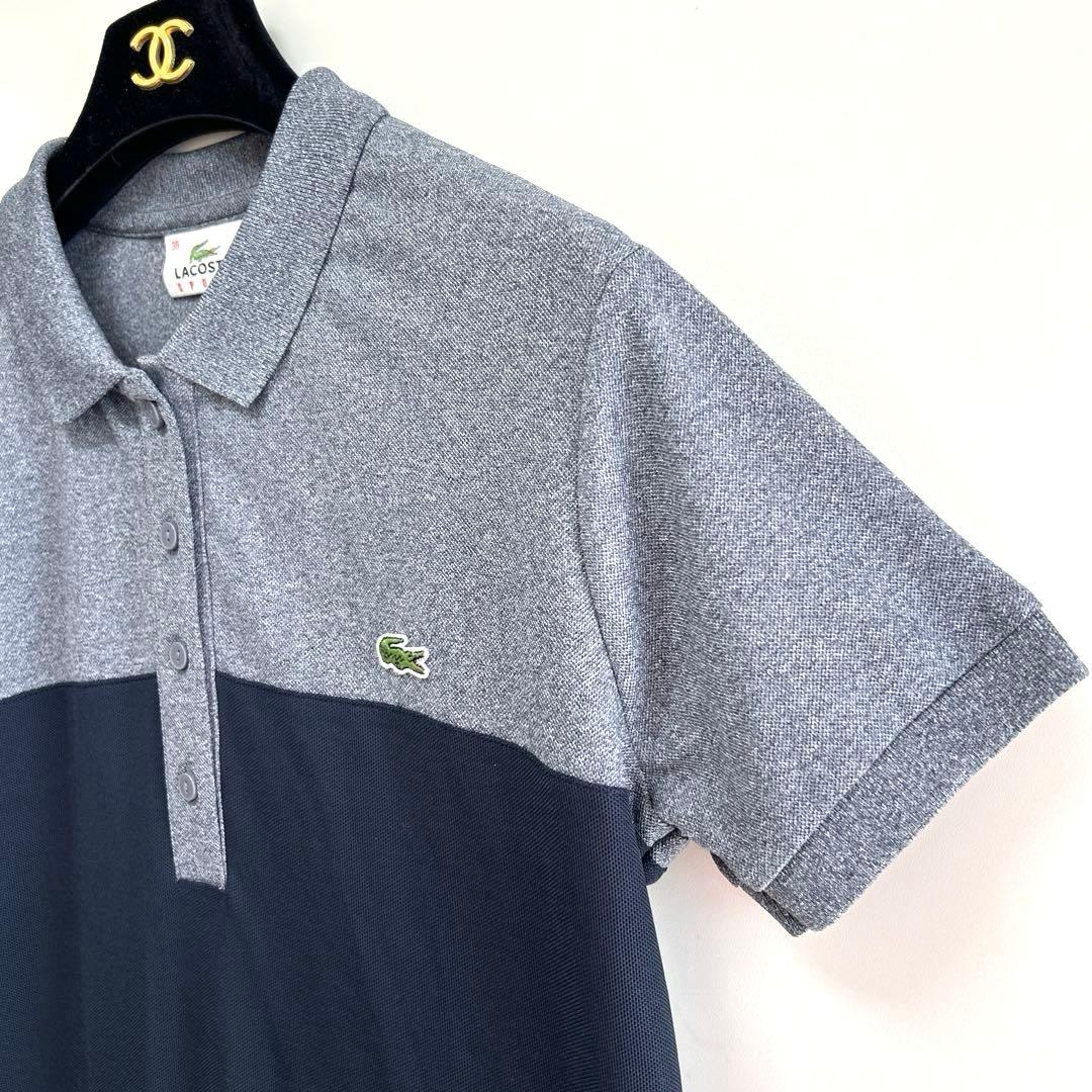 LACOSTEラコステ ポロシャツワンピース スポーツウェア バイカラー38M