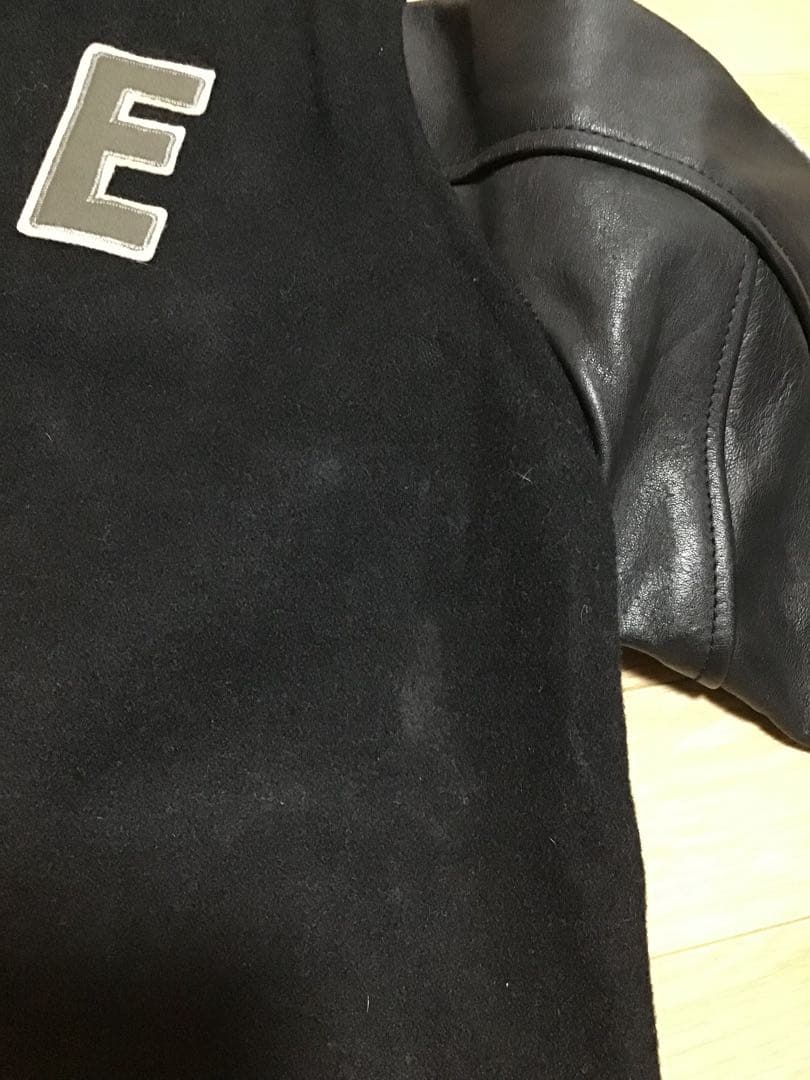 【BLUE BLUE】スタジャン/3★ブラック★メンズ★ウール★牛革