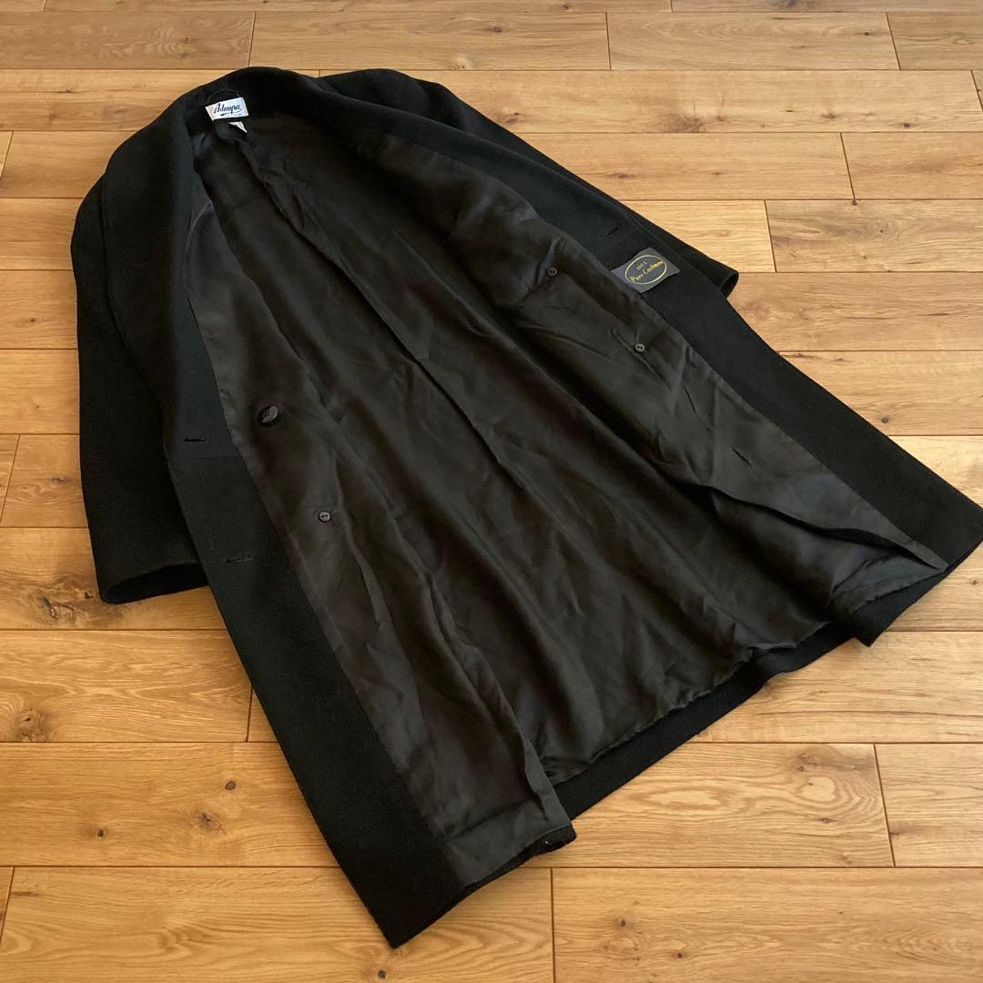 英国製 アドミア ロンドン カシミヤ100% メルトン ダブル ロング コート