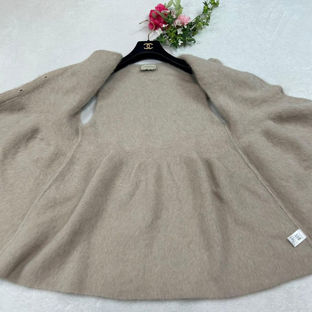 K49 美品 F ユナイテッドアローズ フォックス混 フリル ベスト レディース