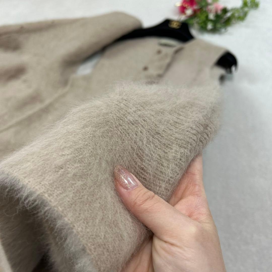 K49 美品 F ユナイテッドアローズ フォックス混 フリル ベスト レディース