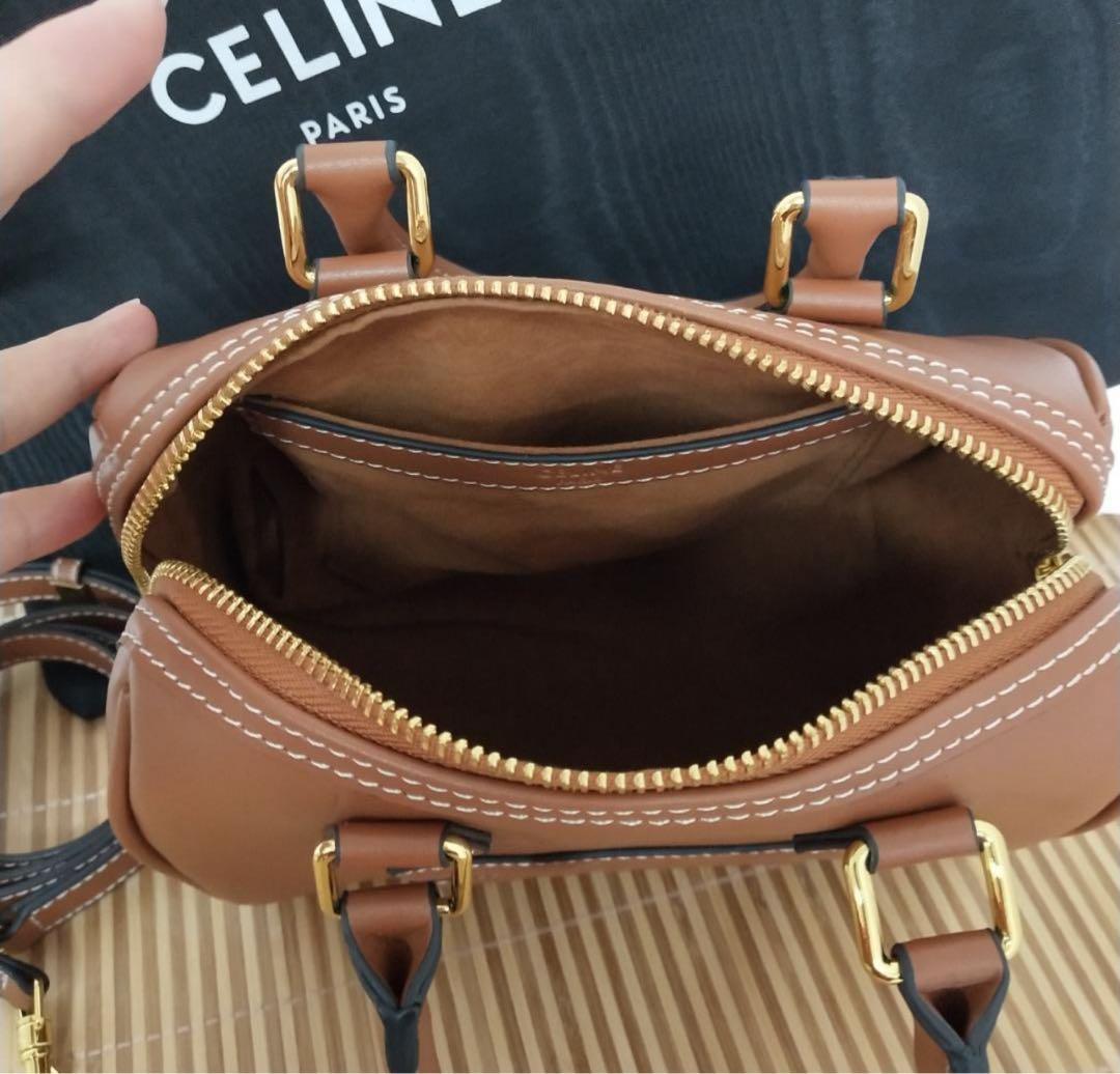 CELINE ブラウンレザー ショルダーバッグ