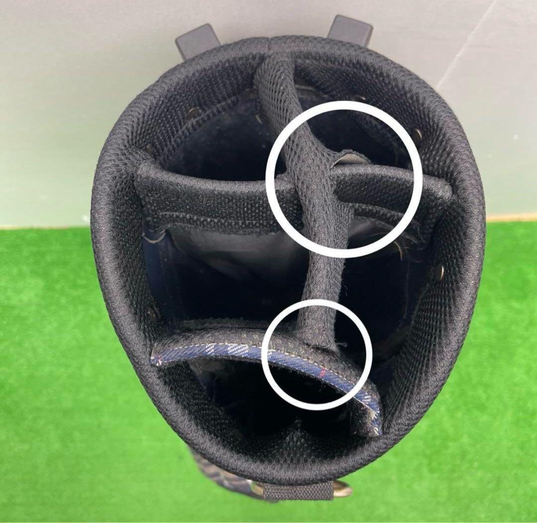 opst オプスト 8インチ ゴルフバッグ　チェック　ネイビー