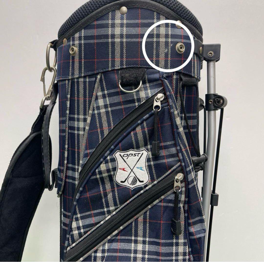 opst オプスト 8インチ ゴルフバッグ　チェック　ネイビー