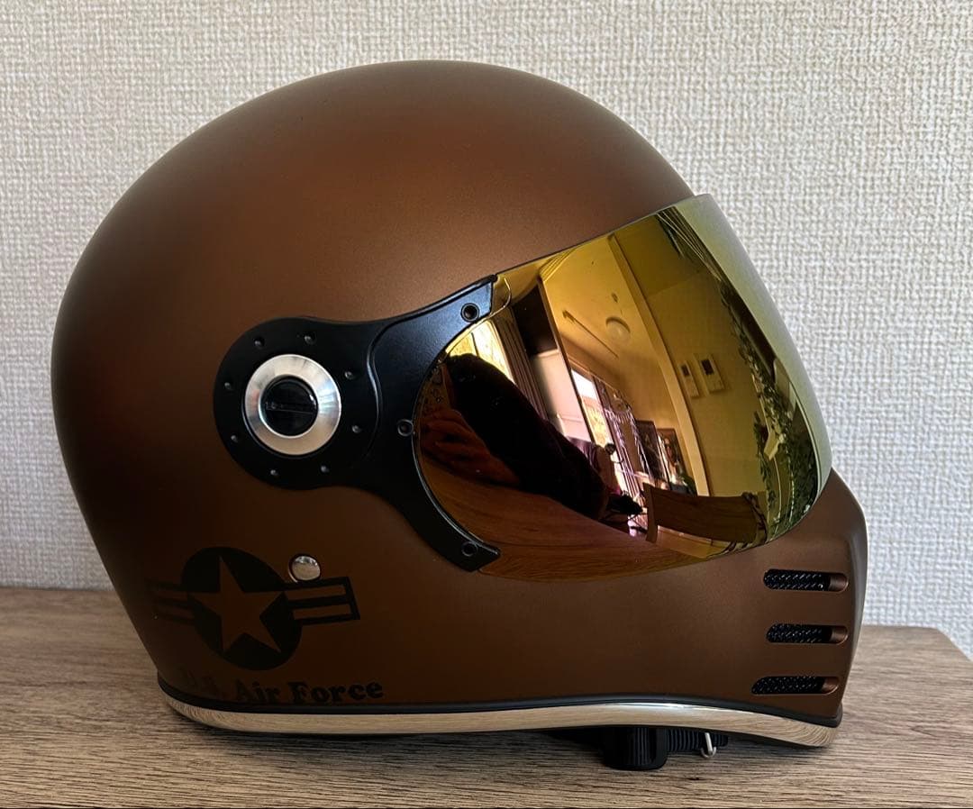 RIDEZ X マットブラウン バイク シールド付き ネオクラシック Mサイズ