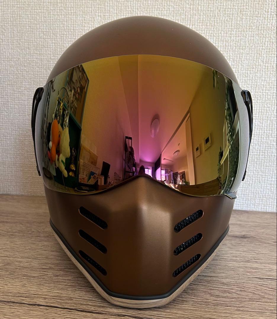 RIDEZ X マットブラウン バイク シールド付き ネオクラシック Mサイズ