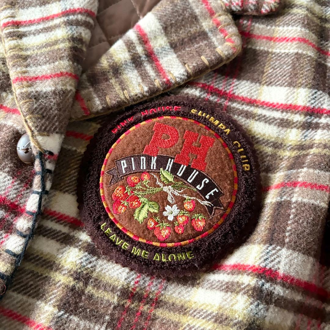 希少　ピンクハウス　ウール　ワッペン　フェアアイル柄　チェック柄　ジャケット