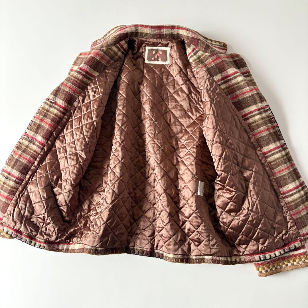 希少　ピンクハウス　ウール　ワッペン　フェアアイル柄　チェック柄　ジャケット