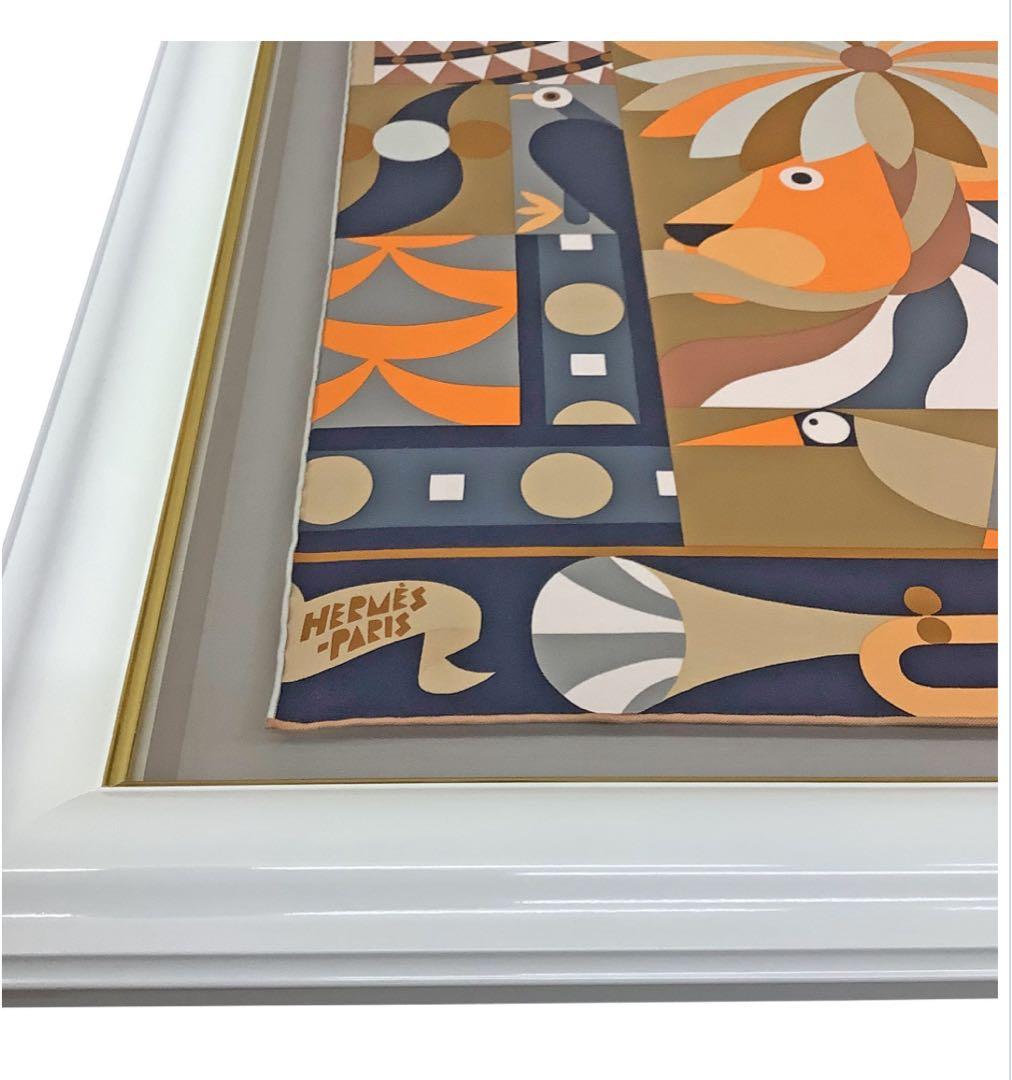 よ*ん様 エルメスカレ 45 浮かし額装