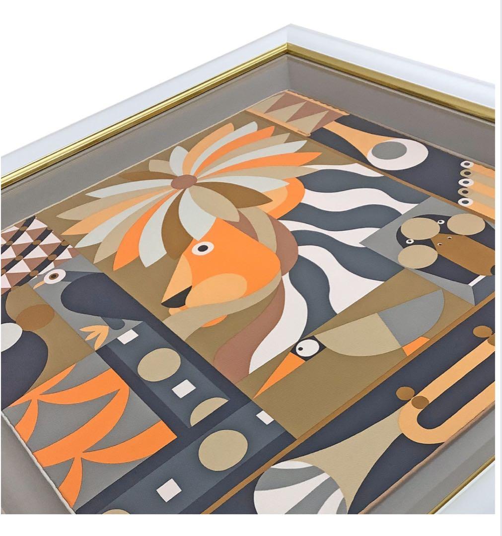 よ*ん様 エルメスカレ 45 浮かし額装