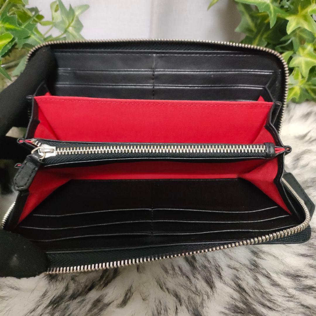 Vivienne Westwood 長財布 ブラック レザーラウンドメタルオーブ