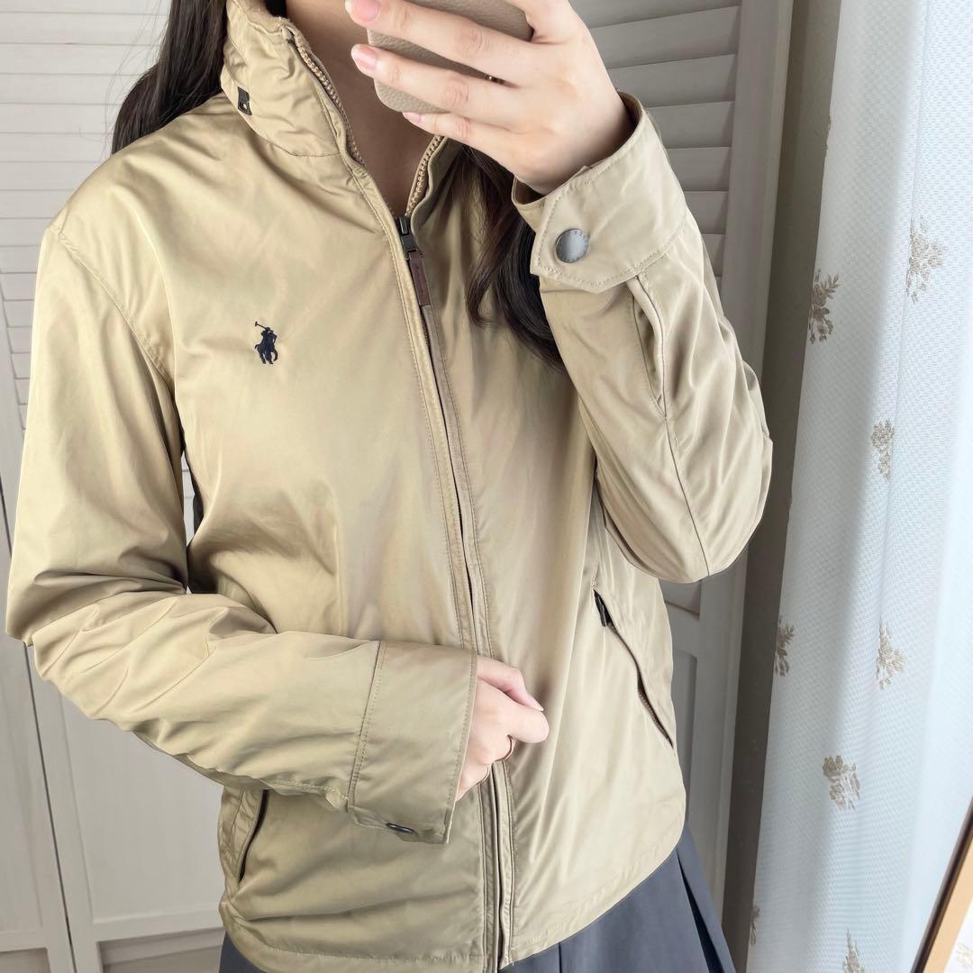 ポロラルフローレン ジップアップブルゾン ジャンパー ベージュ フード収納
