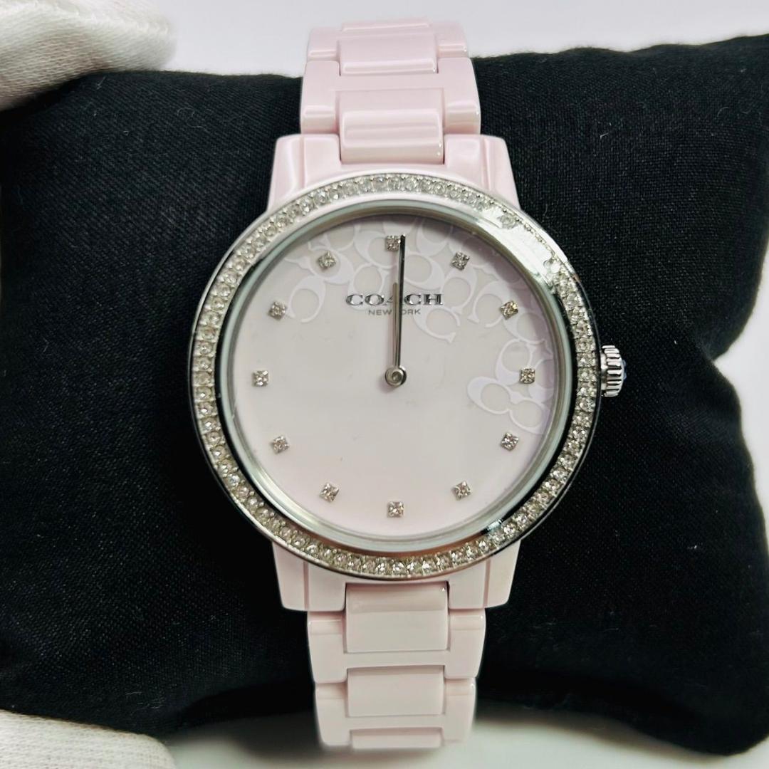 未使用 COACH AUDREY コーチ オードリー 腕時計 セラミック ピンク