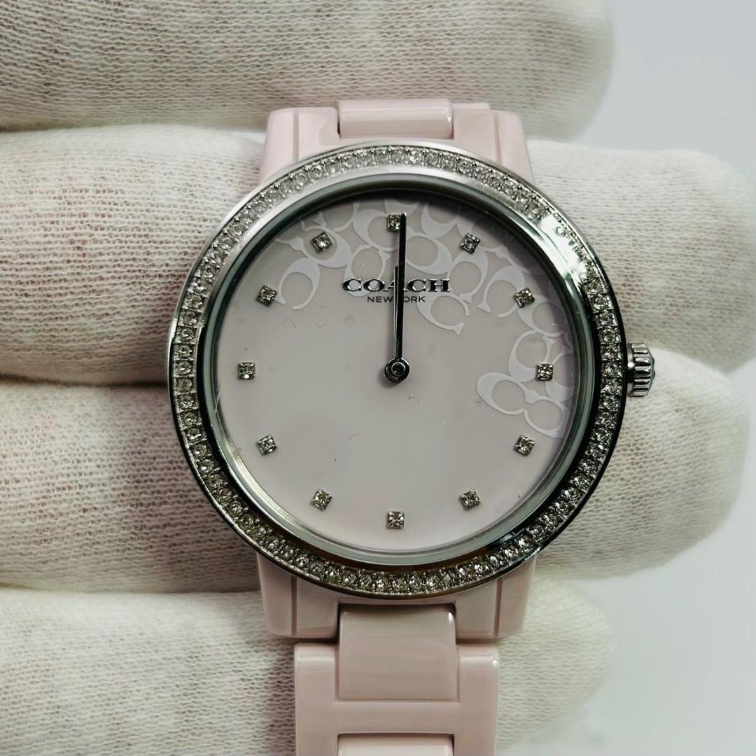未使用 COACH AUDREY コーチ オードリー 腕時計 セラミック ピンク