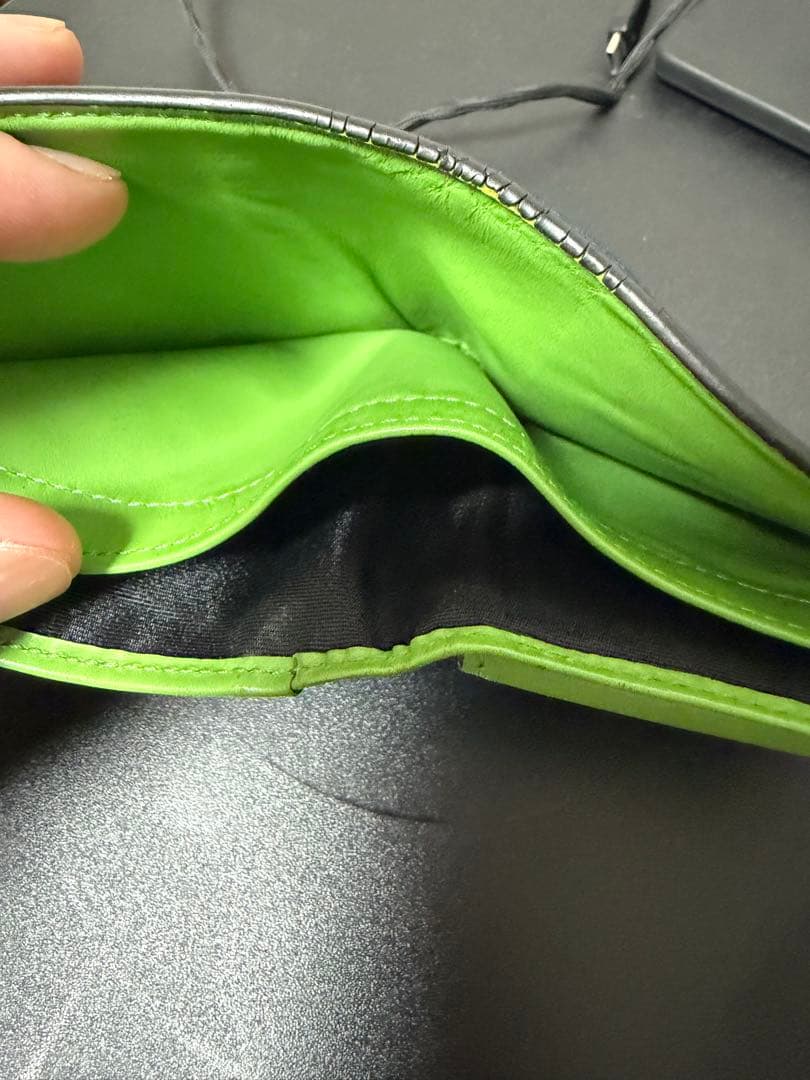 LOEWE ロエベ　二つ折り財布 グリーン/ネイビー