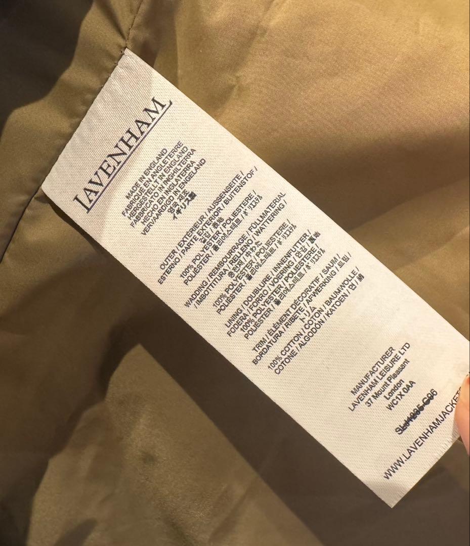 LAVENHAM オリーブグリーン キルティングベストコート